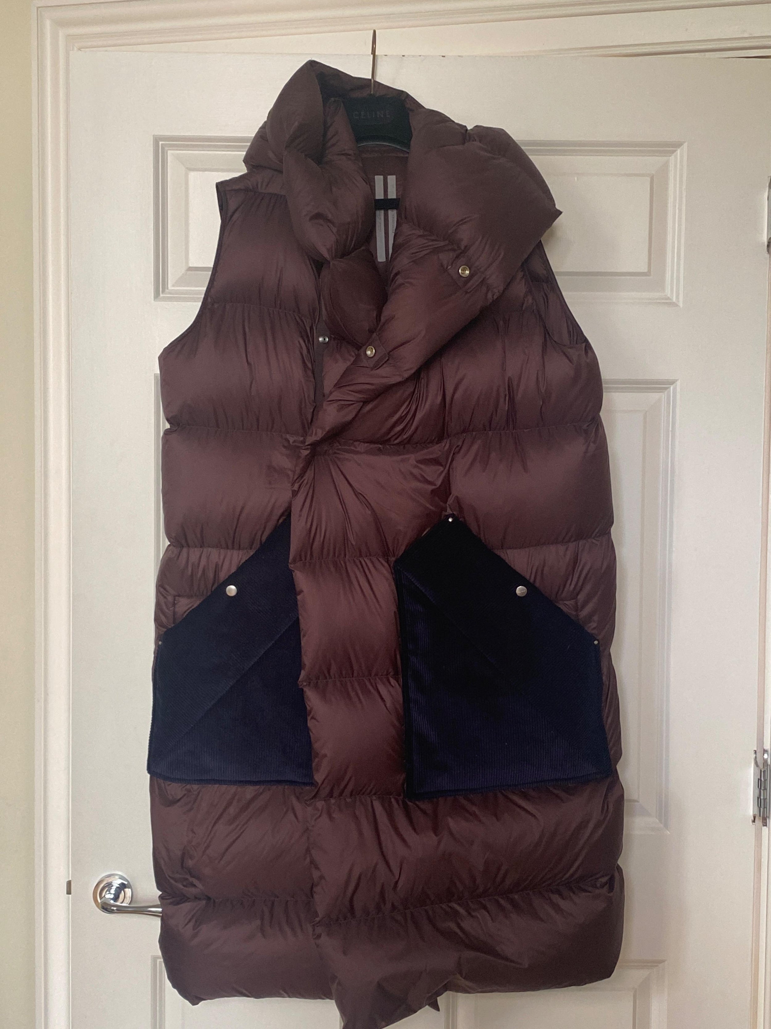 Rick Owens Brown Oversized Gilet