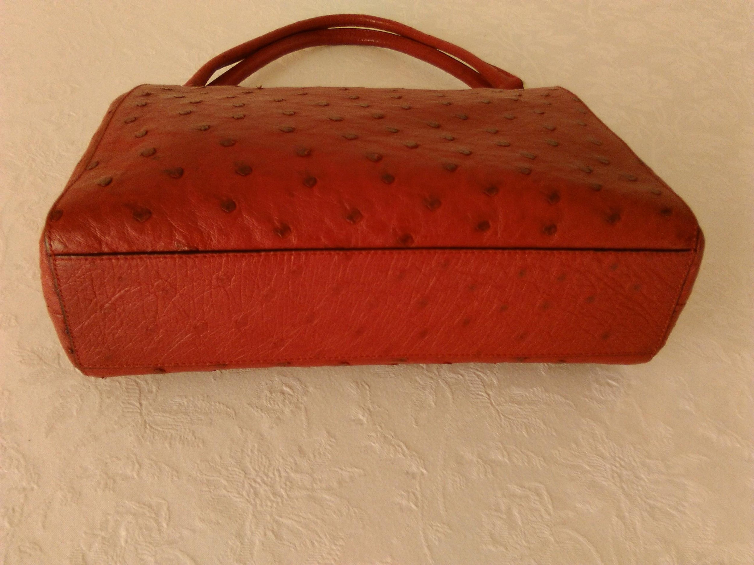 Prada  Red Ostrich  leather Handbag