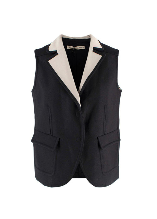Balenciaga Black Contrast Trim Waistcoat