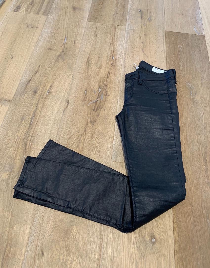 Rag & Bone Zipped-Hem Wet-Look Jeans