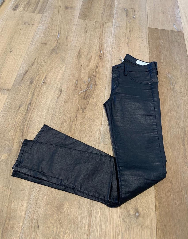 Rag & Bone Zipped-Hem Wet-Look Jeans