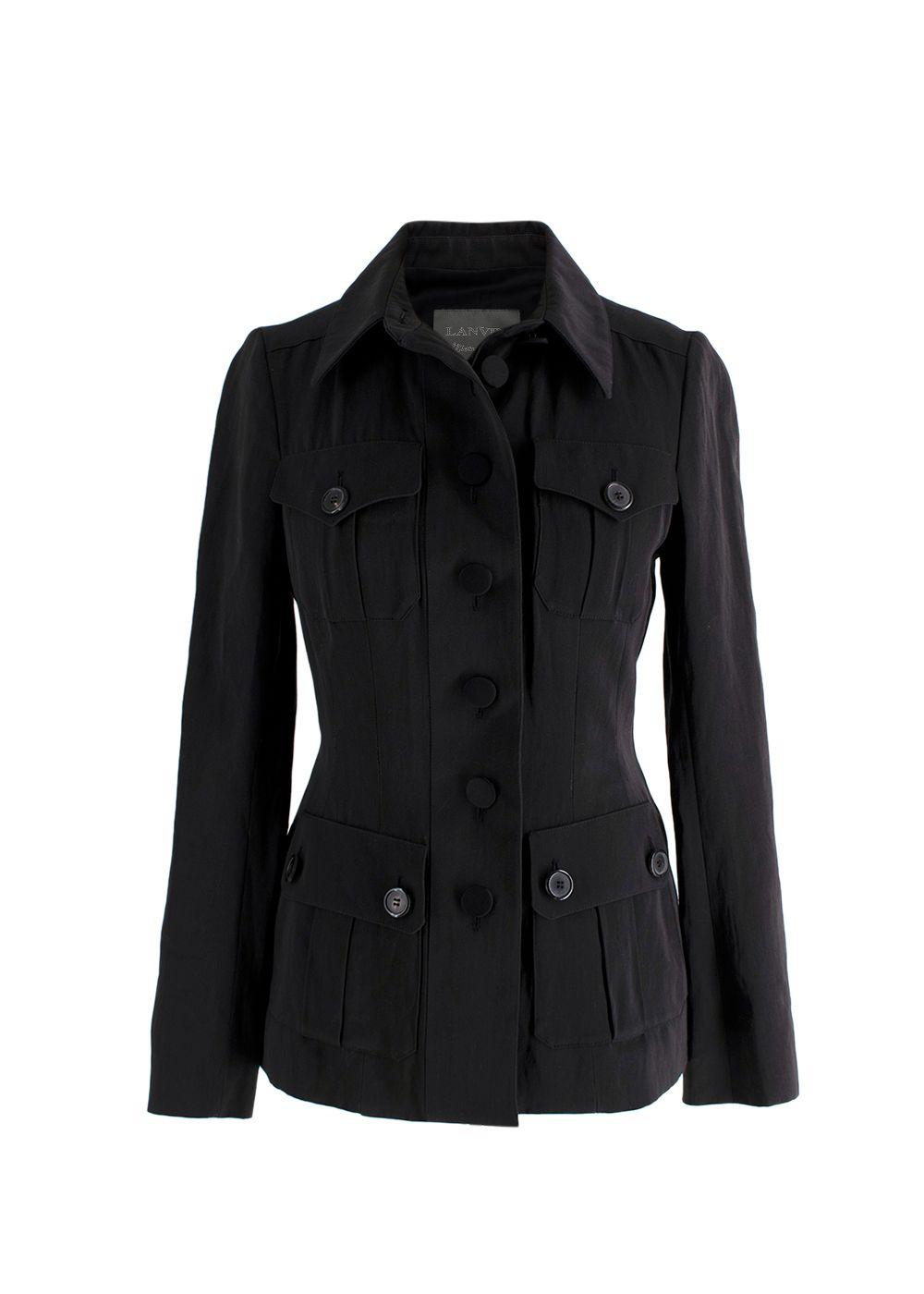 Lanvin Black Single Breasted Wool Blend Jacket