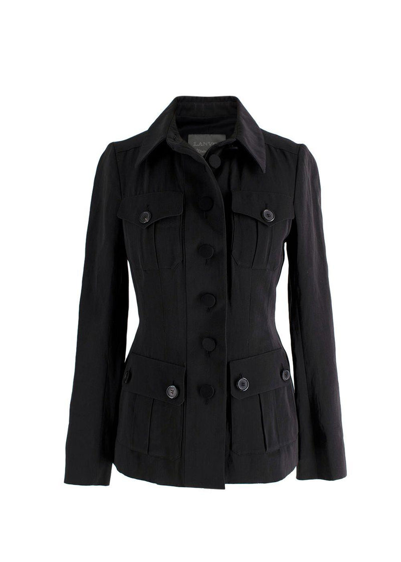 Lanvin Black Single Breasted Wool Blend Jacket