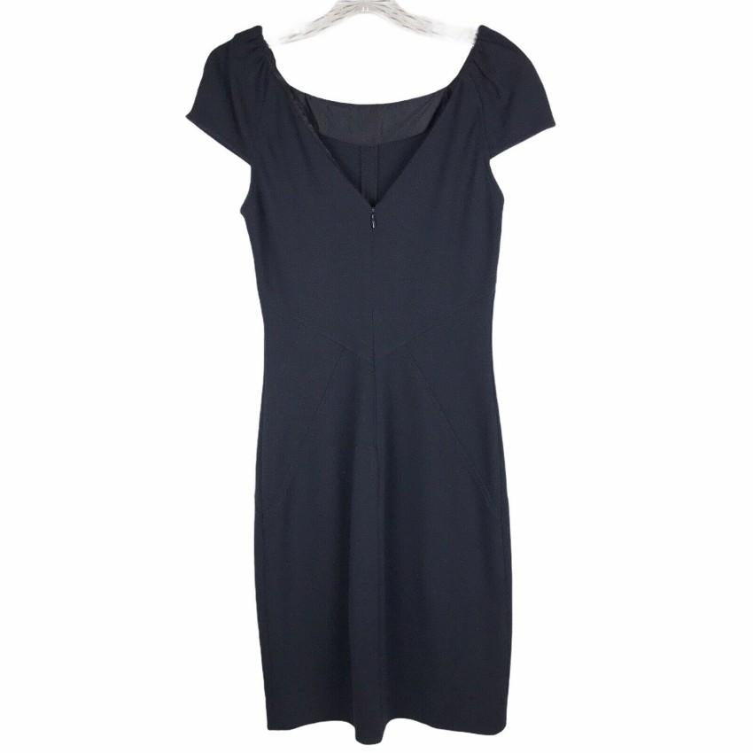 DVF little black boatneck pencil dress