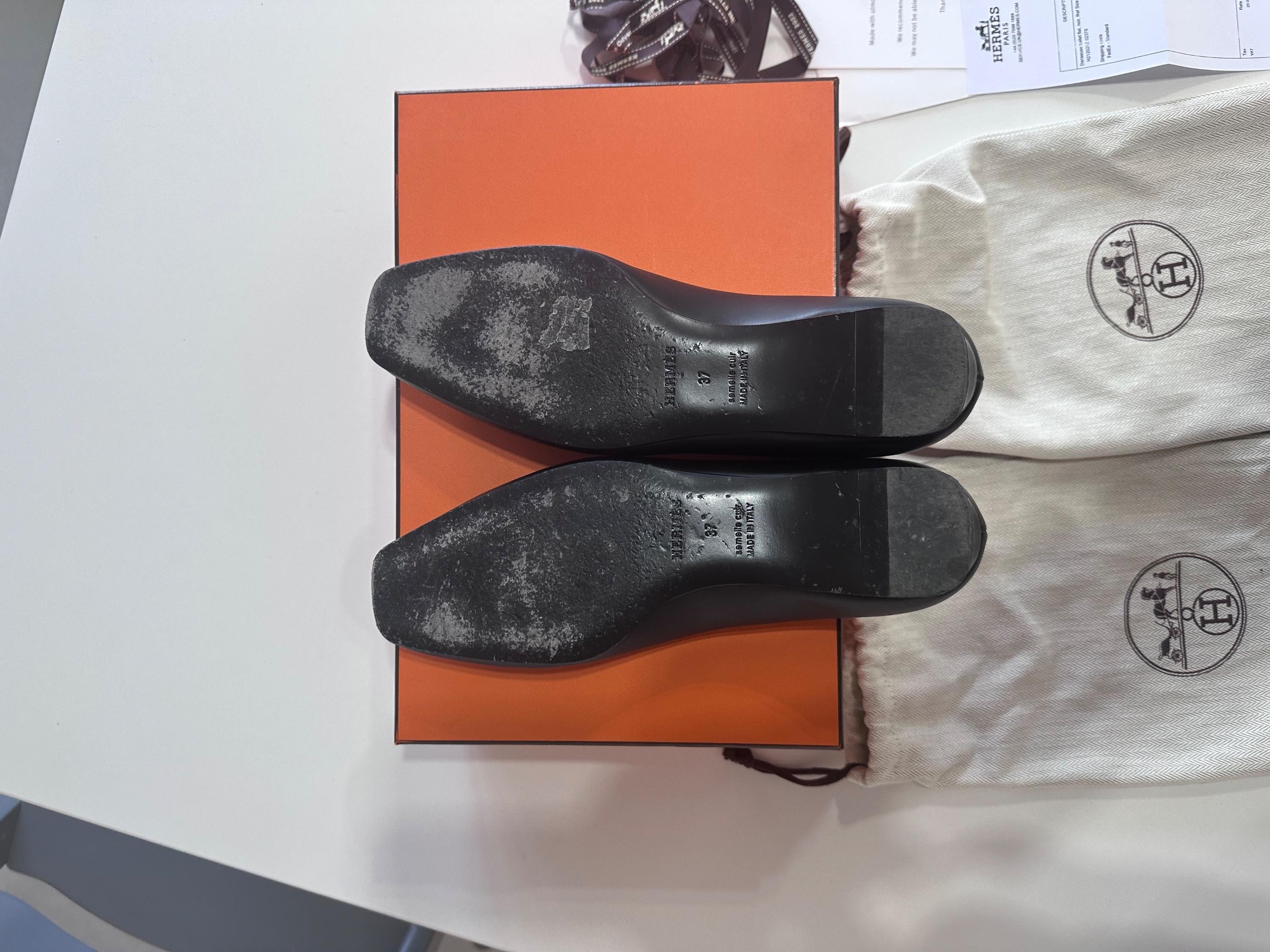 Hermes Black Danseuse Ballet Flats