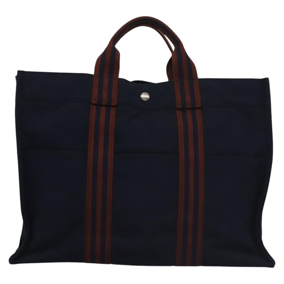 Hermès Blue Canvas Tote Bag
