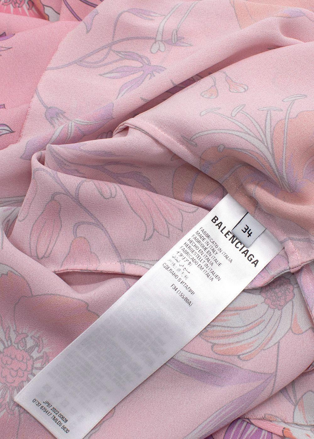 Balenciaga Pink Floral Oversized Blouse