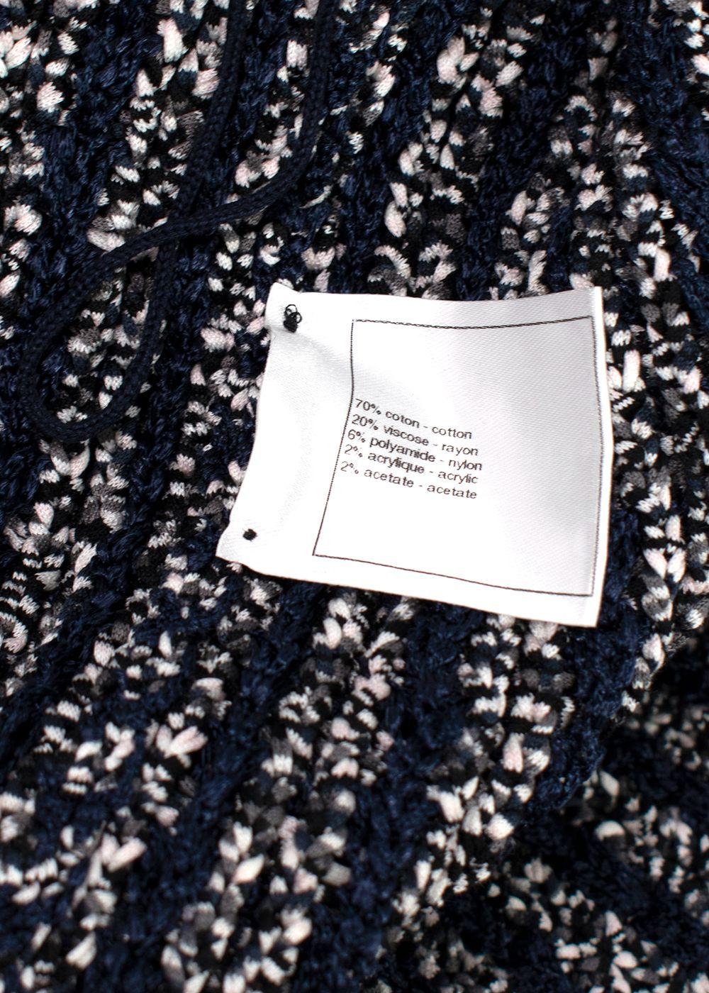 Chanel Navy Cotton Blend Knitted Cardigan