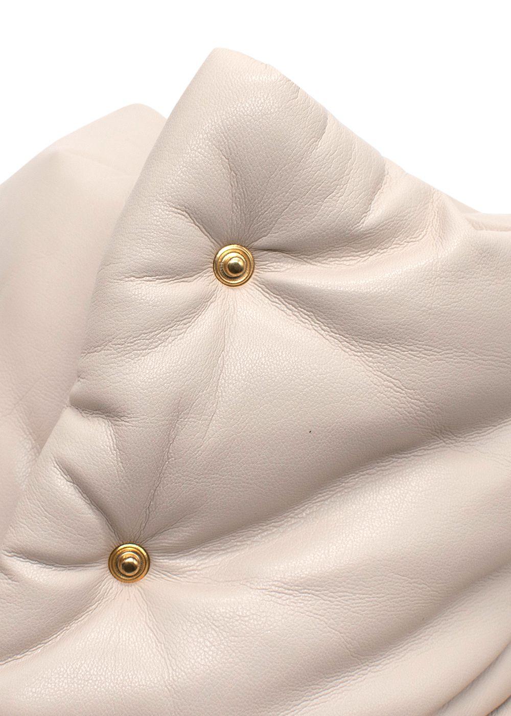 Nanushka Beige Hide Faux Leather Puffer Coat