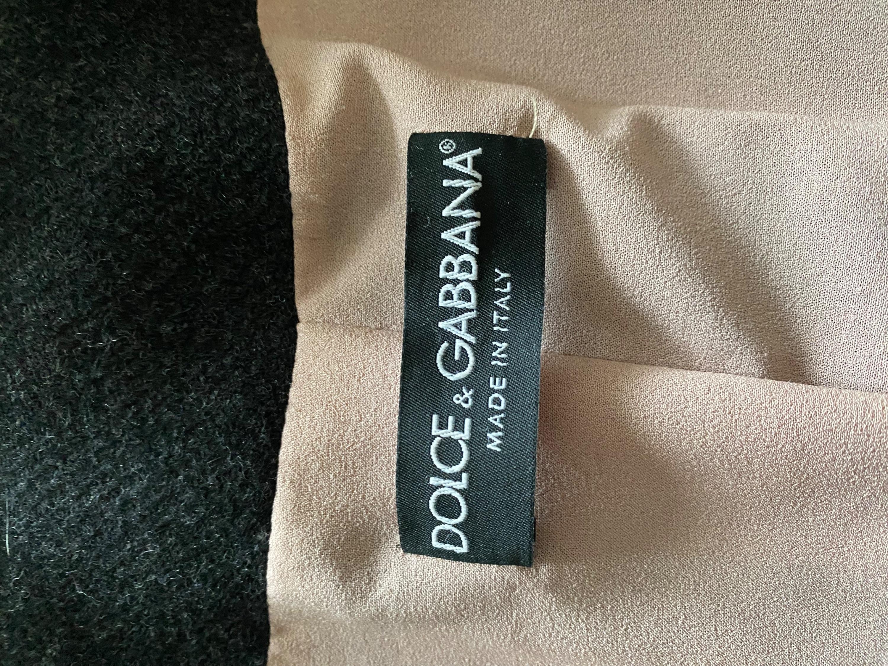 Dolce & Gabbana Charcoal Double Breasted Pea Coat