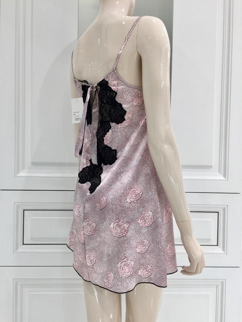 Cotton Club Couture Rose Satin & Leavers Lace Chemise