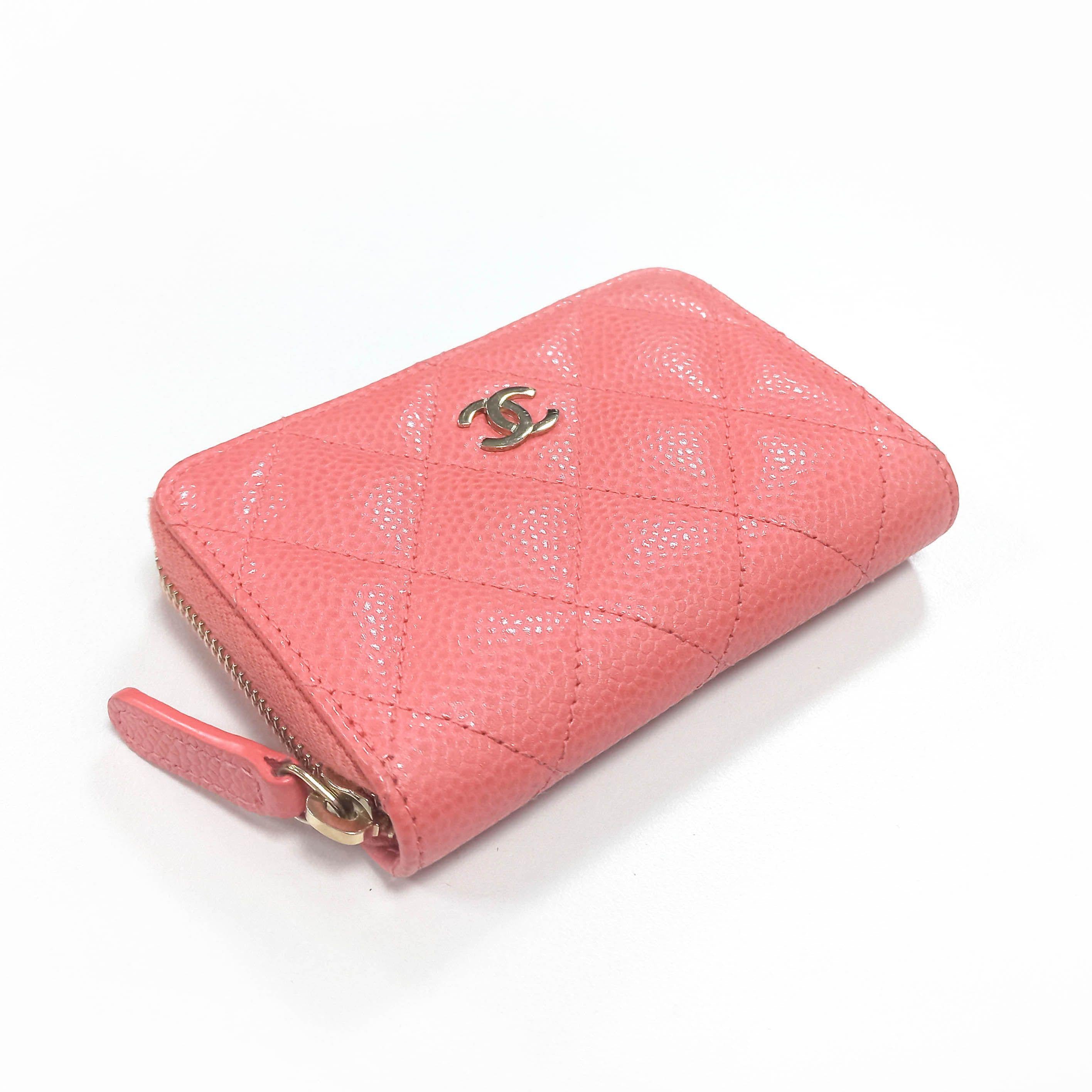 Pink Caviar Quilted Zipped Wallet