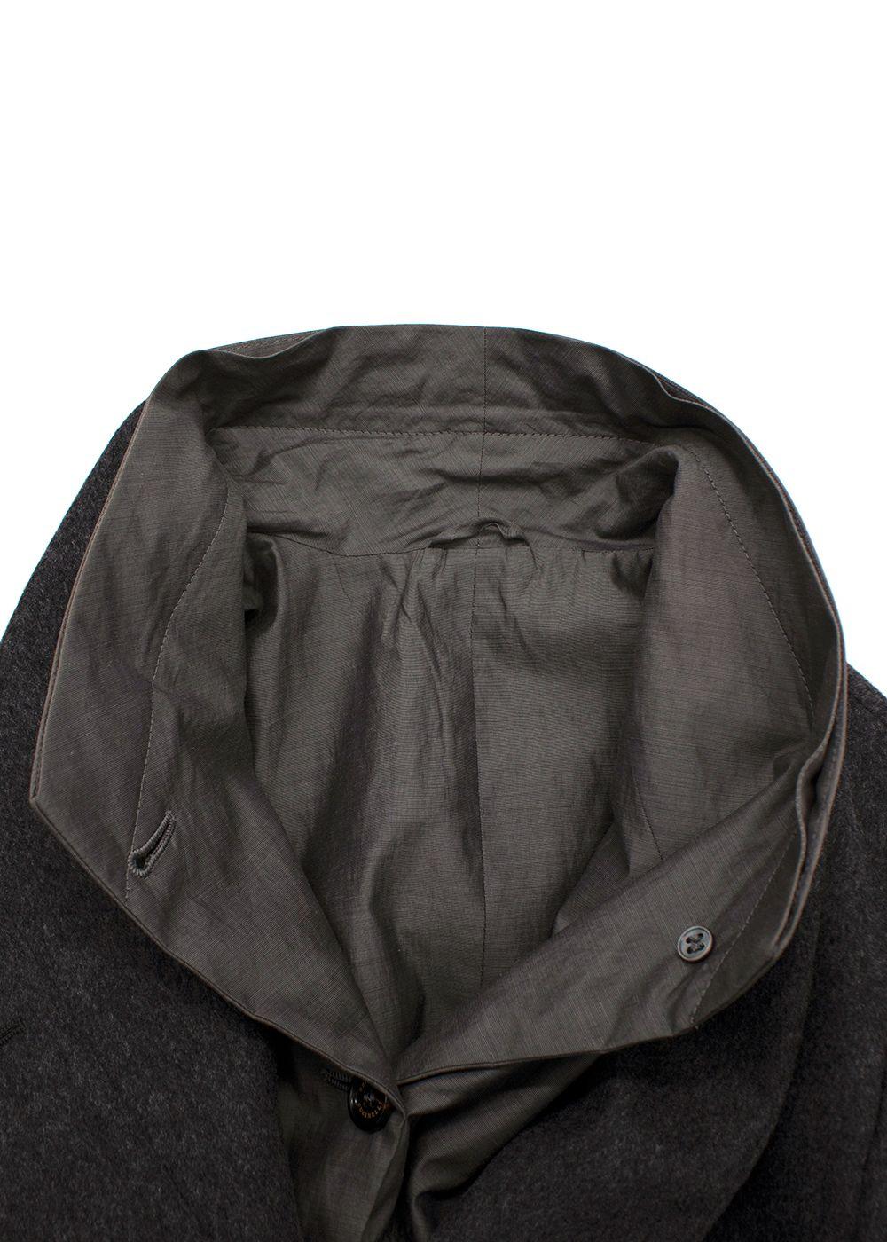 Brunello Cucinelli Grey Double Layer Coat With Detachable Waistcoat