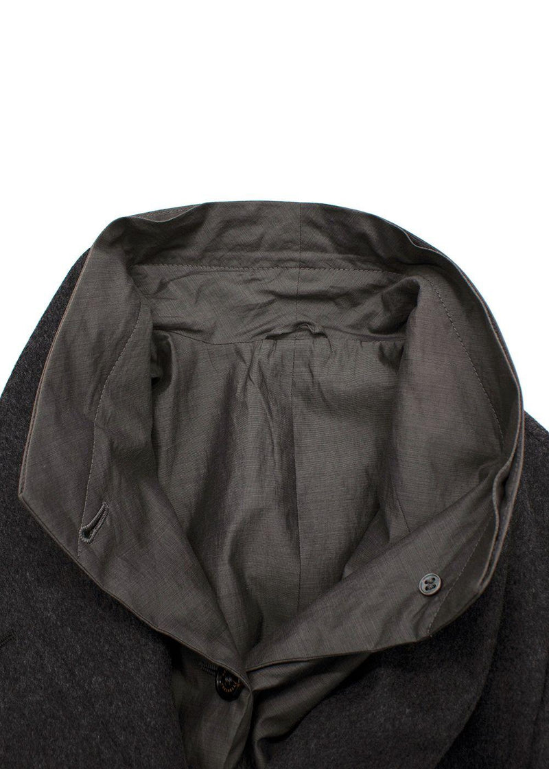 Brunello Cucinelli Grey Double Layer Coat With Detachable Waistcoat