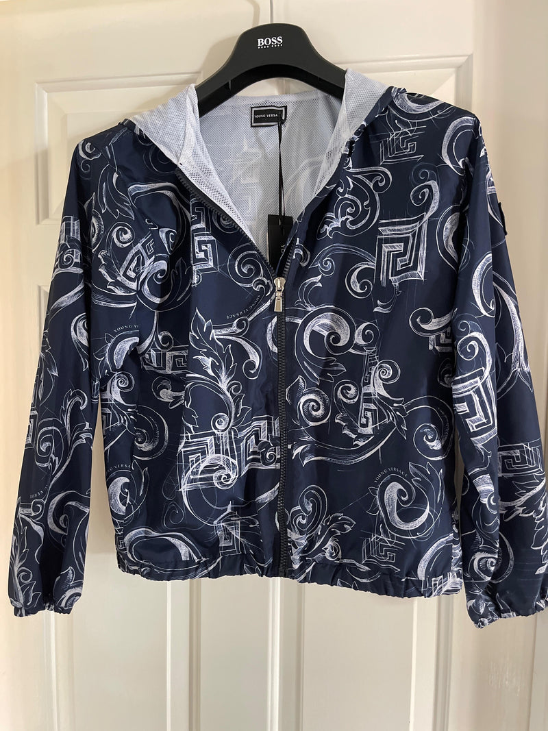 Boys 8-10Y  Windbreaker Jacket with Filigree and Greek Key Pattern