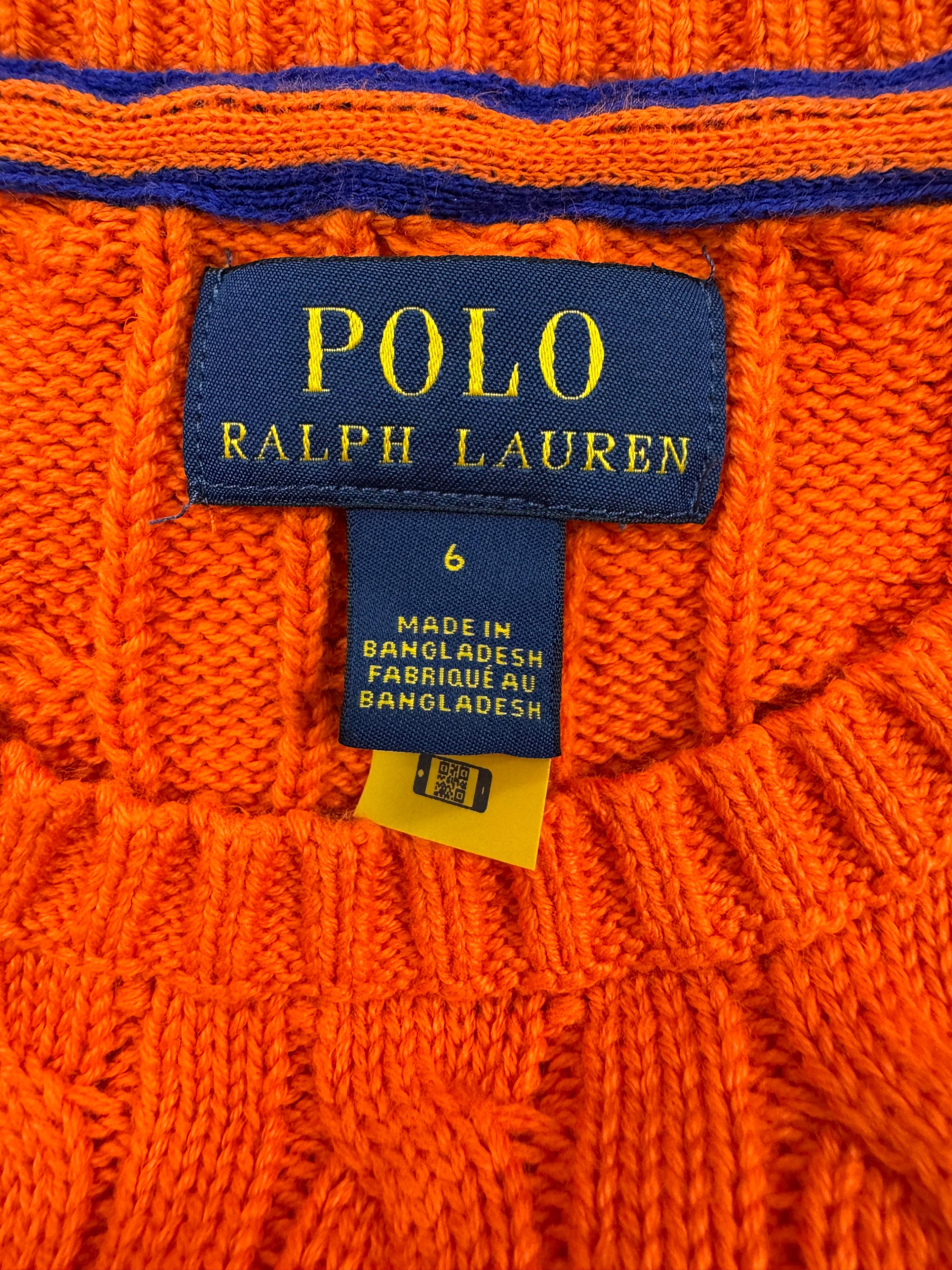 Polo Ralph Lauren Kids  Orange Cable Knit Jumper