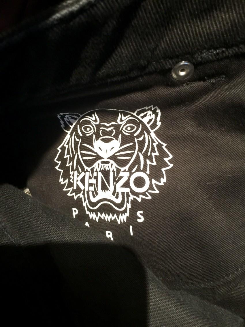 Kenzo Black Logo Cuff High Rise Jeans