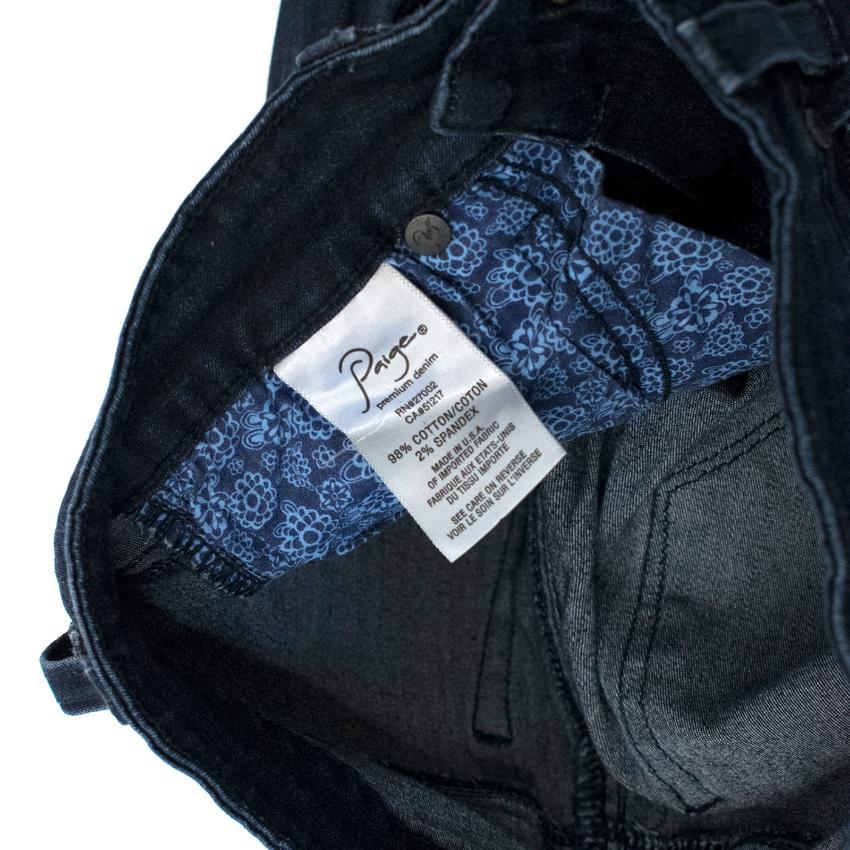 Paige Dark Navy Jeans With Black Patches