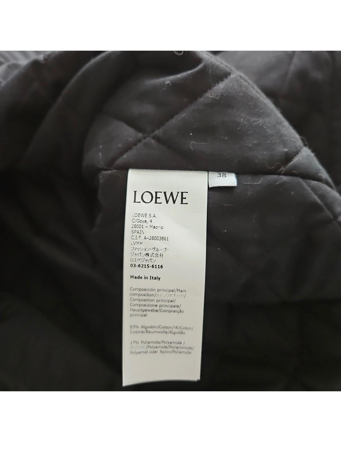 Loewe Black Leather Collared Jacket/Coat