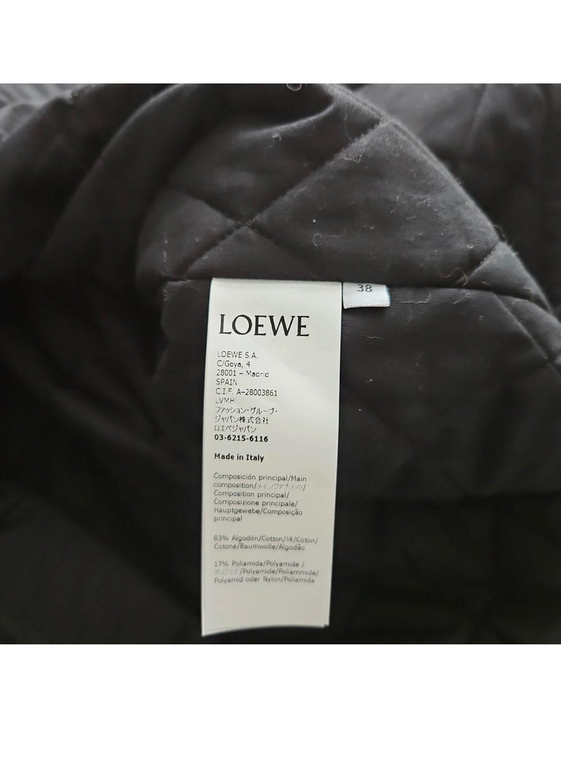 Loewe Black Leather Collared Jacket/Coat