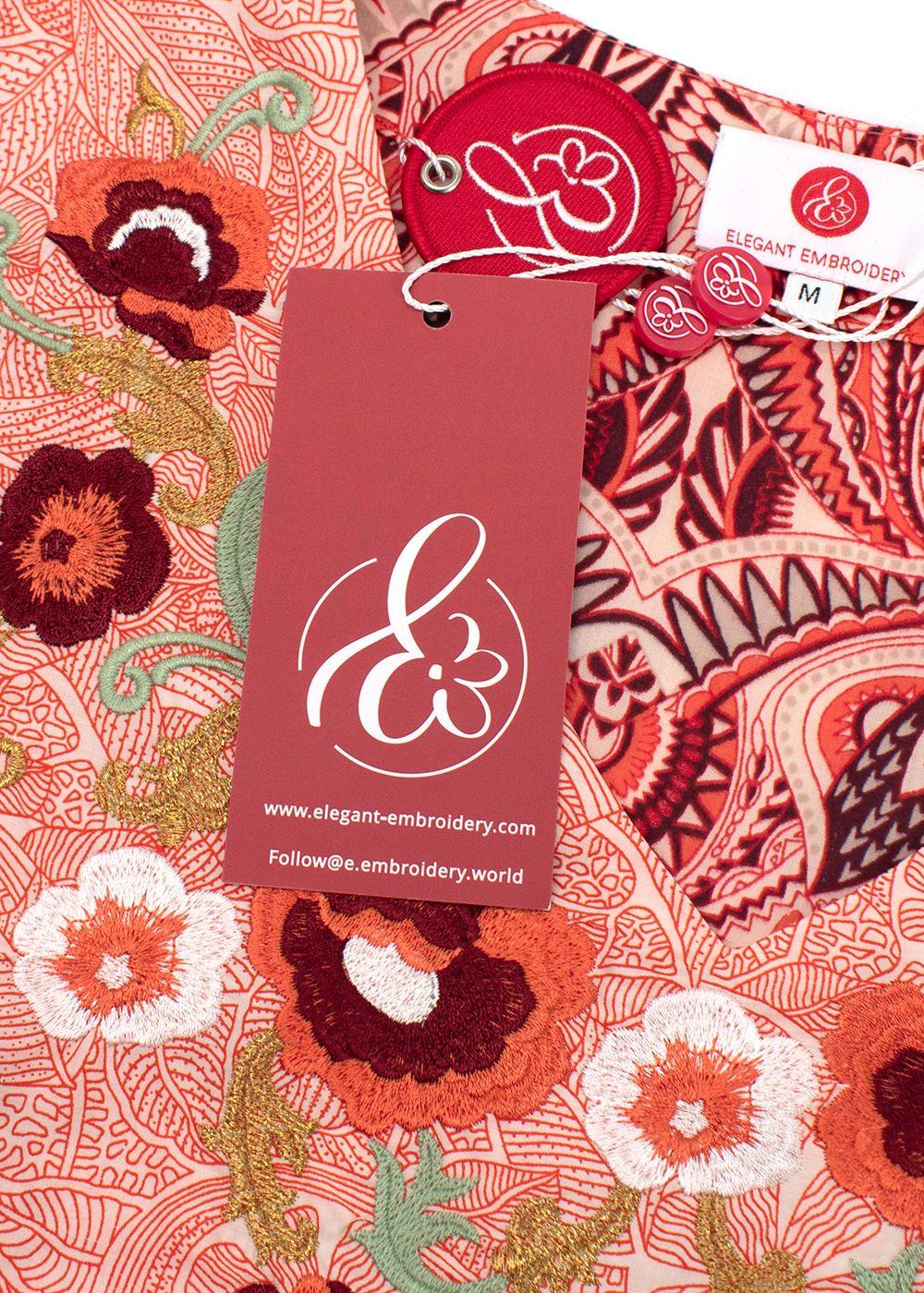 Elegant Embroidery Coral Embroidered Kaftan