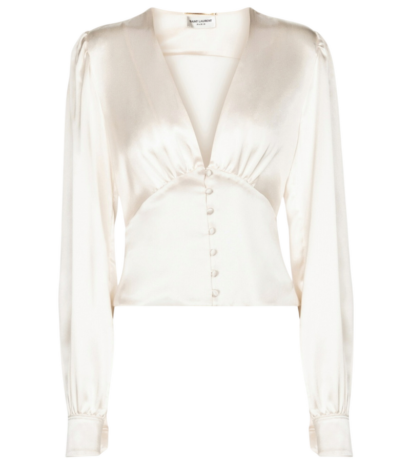Saint Laurent Cream Silk Blouse