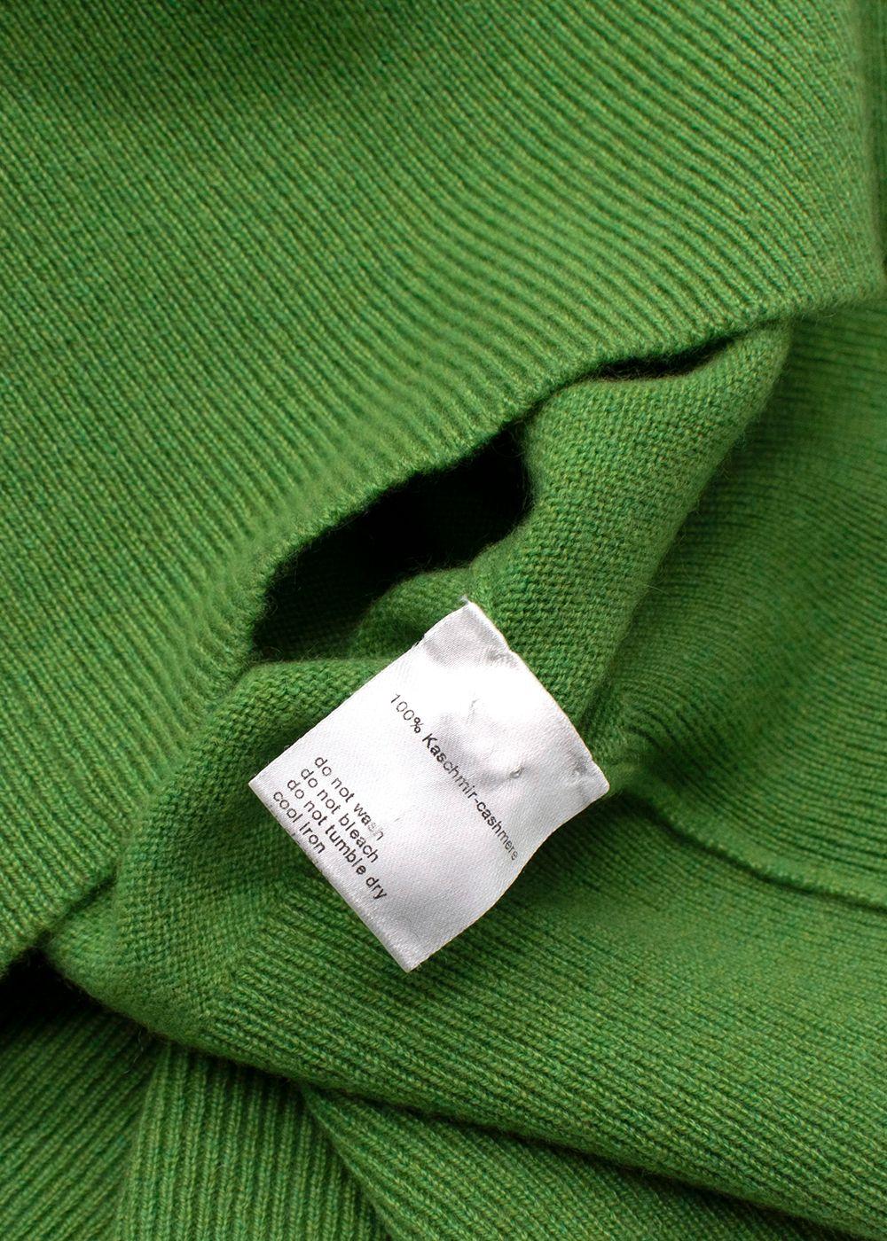 Akris Green Cashmere V-Neck Sweater