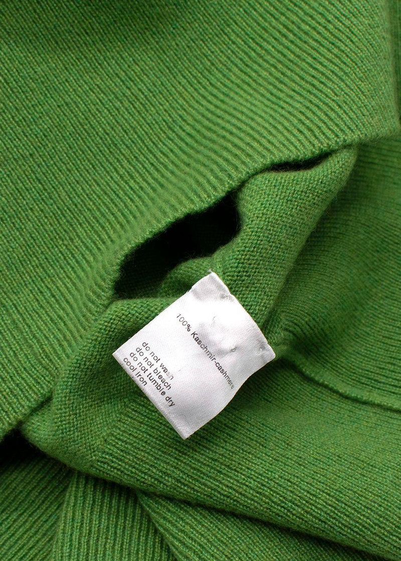 Akris Green Cashmere V-Neck Sweater