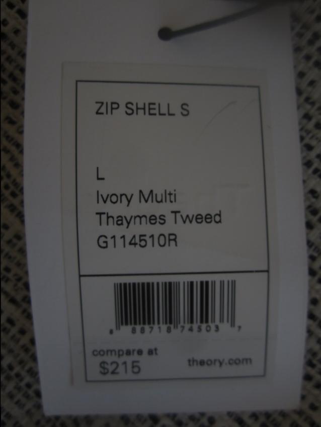 Theory Thaymes Tweed Zip Shell Top