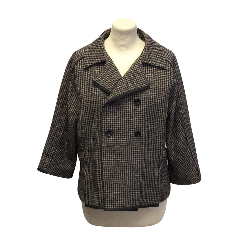 Olivier Strelli Brown Houndstooth Double Breasted Jacket