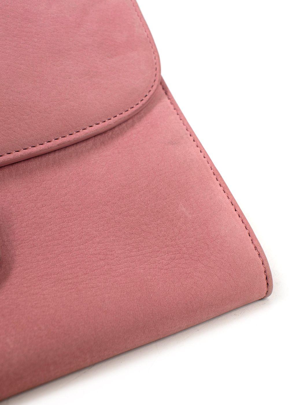 Asprey Pink Suede Turnlock Clutch
