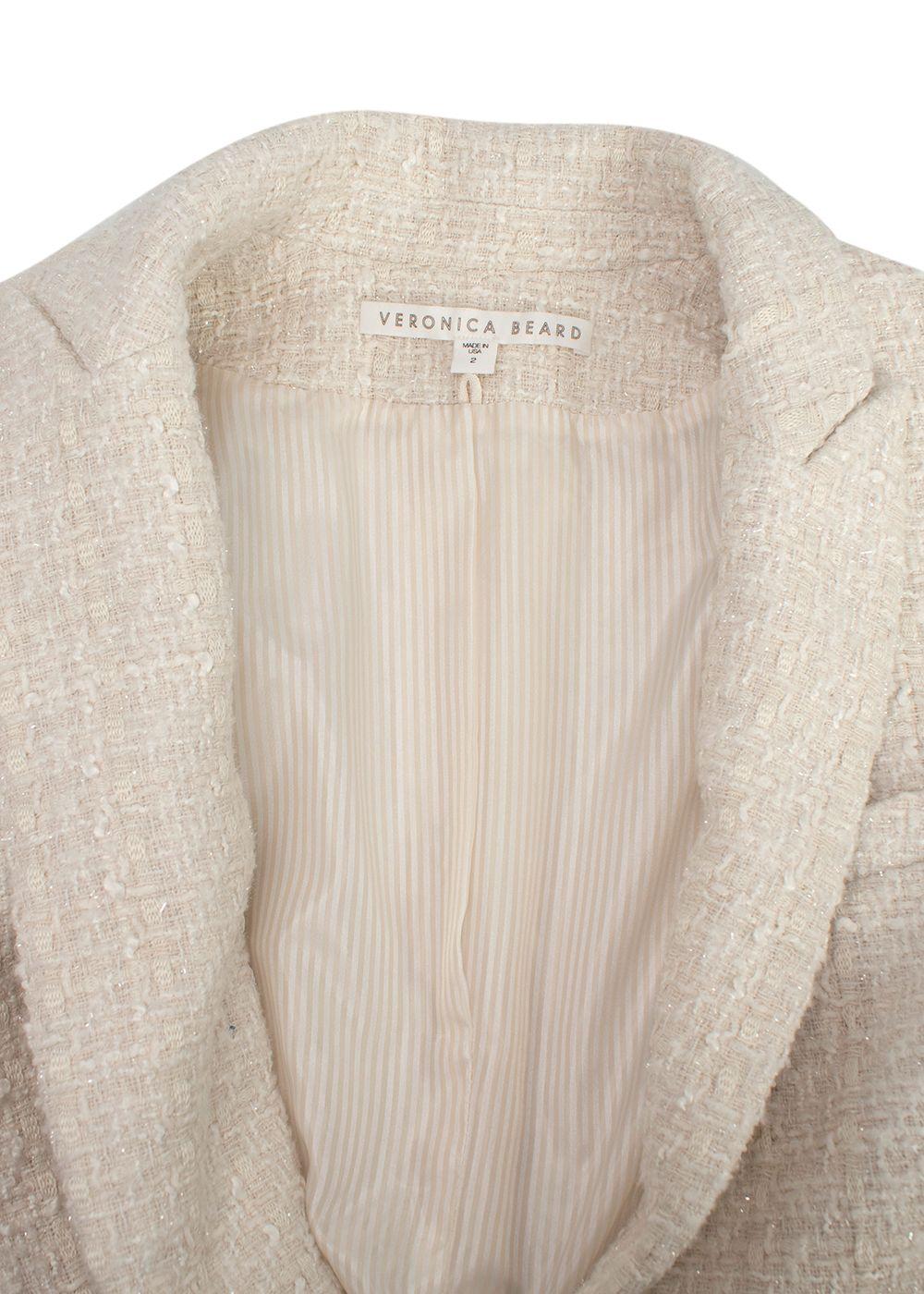Veronica Beard Ivory Tweed Blazer