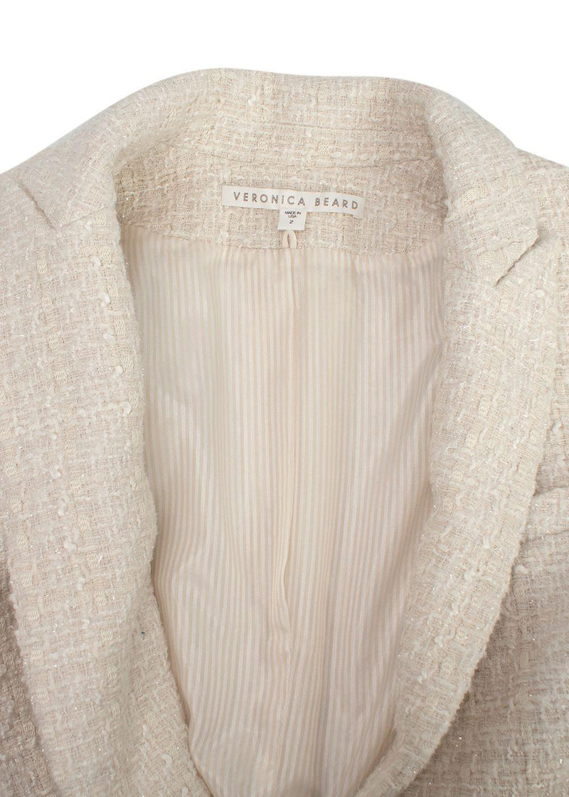 Veronica Beard Ivory Tweed Blazer
