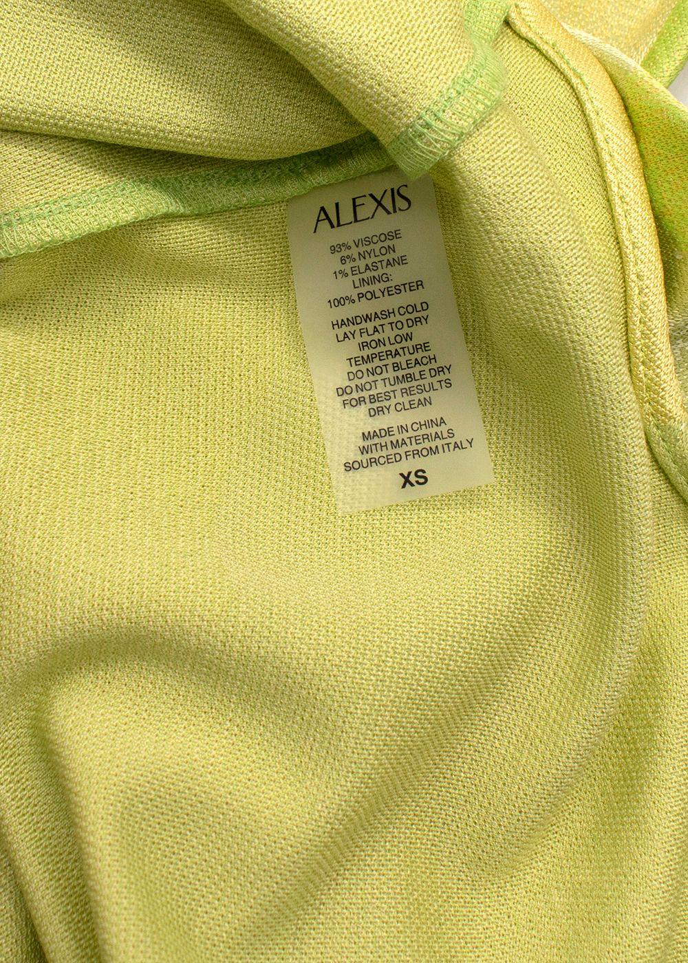 Alexis Chiara Lime Wave Cut Out Dress