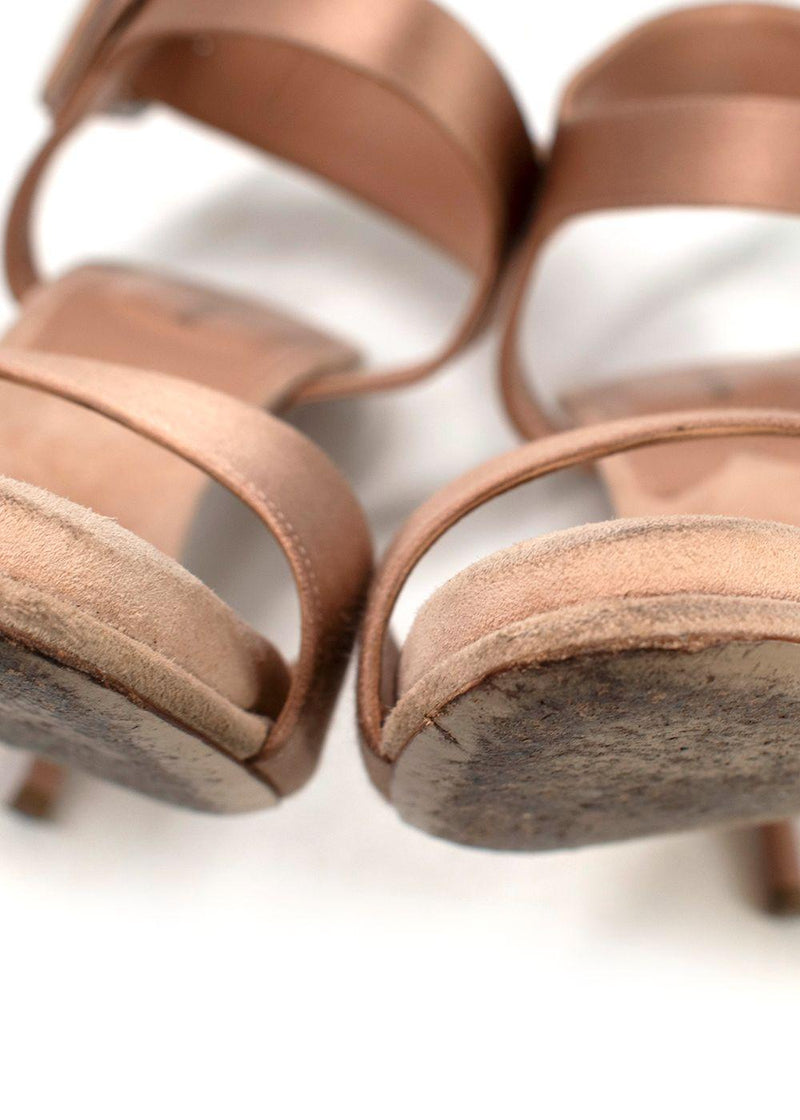 Paul Andrew Satin Nude Sandals