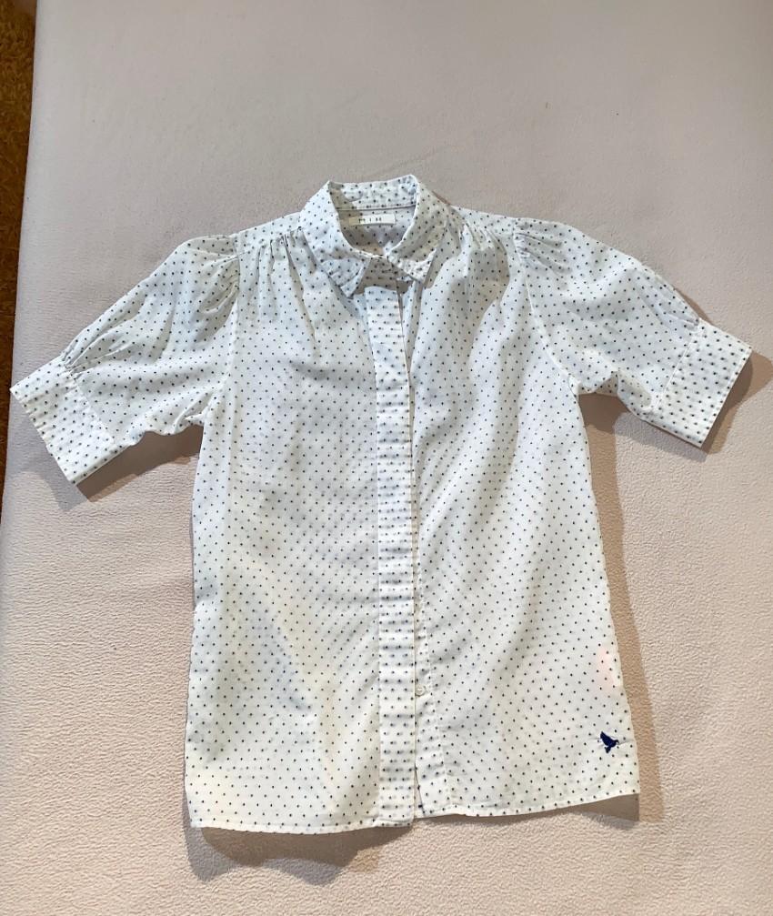 MIH Jeans Dotted White Blouse
