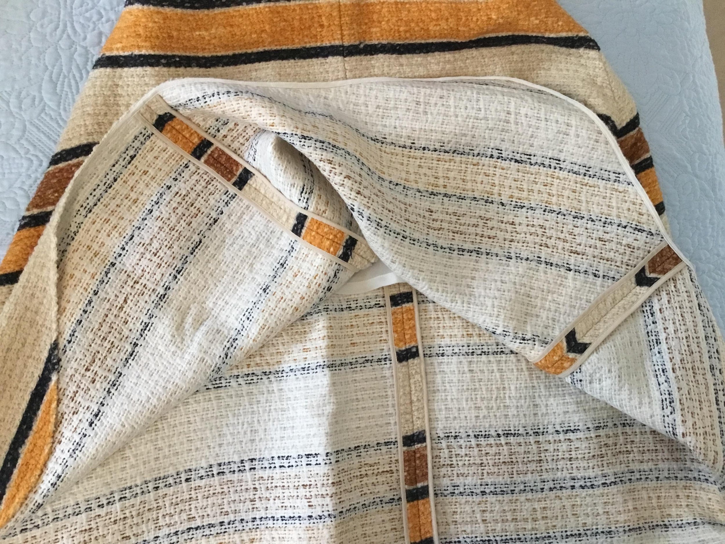 Asymmetrical Striped Wool Skirt