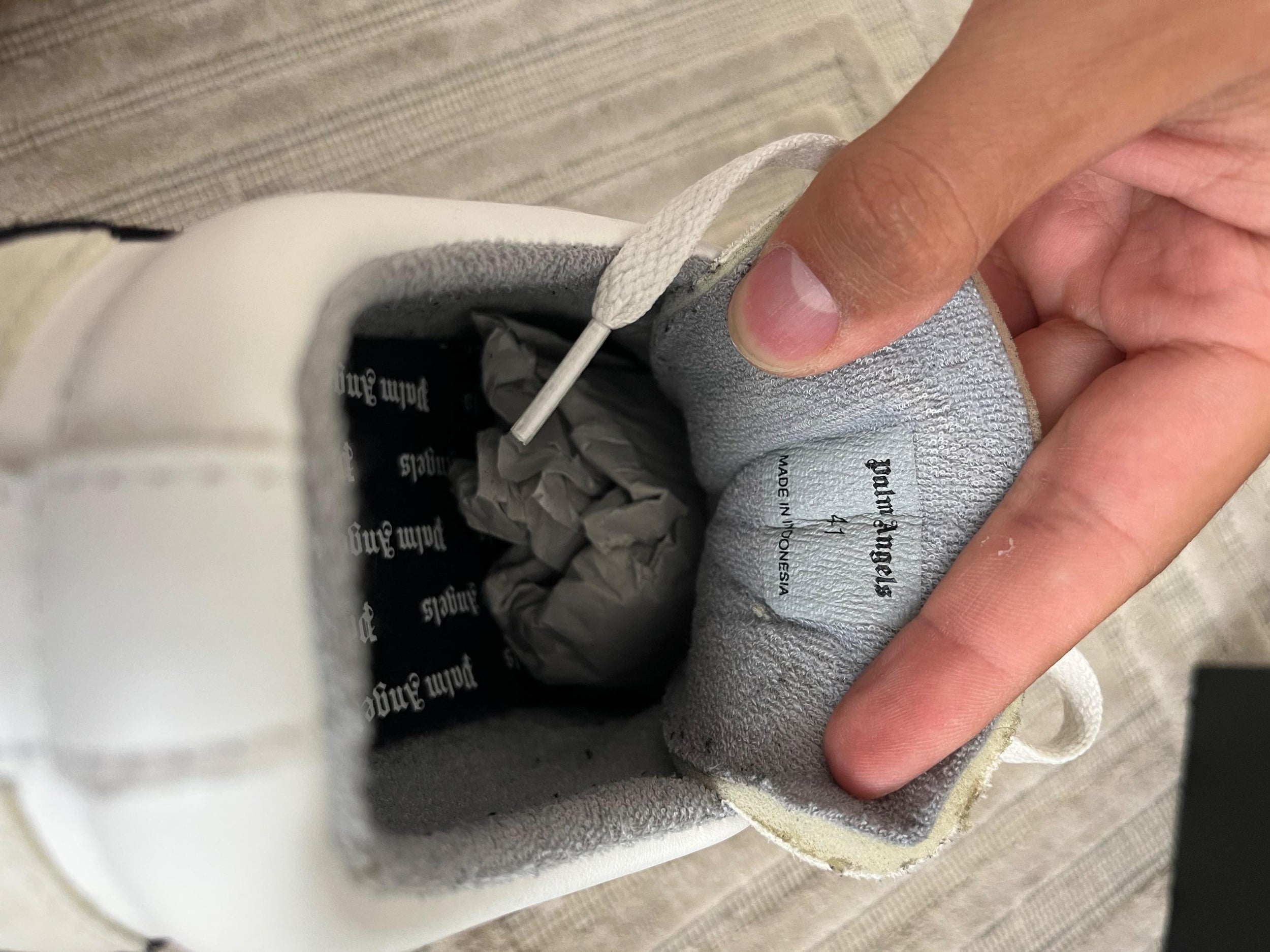 Palm Angels Men's Black And White Sneakers
