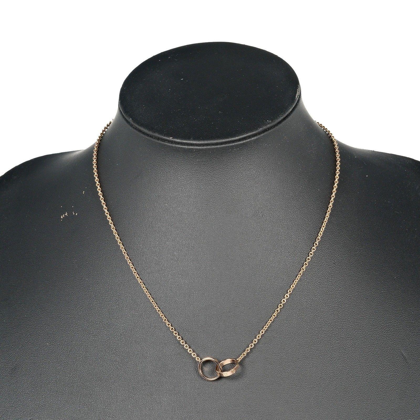 Cartier Rose Gold Intertwined Love Ring Necklace
