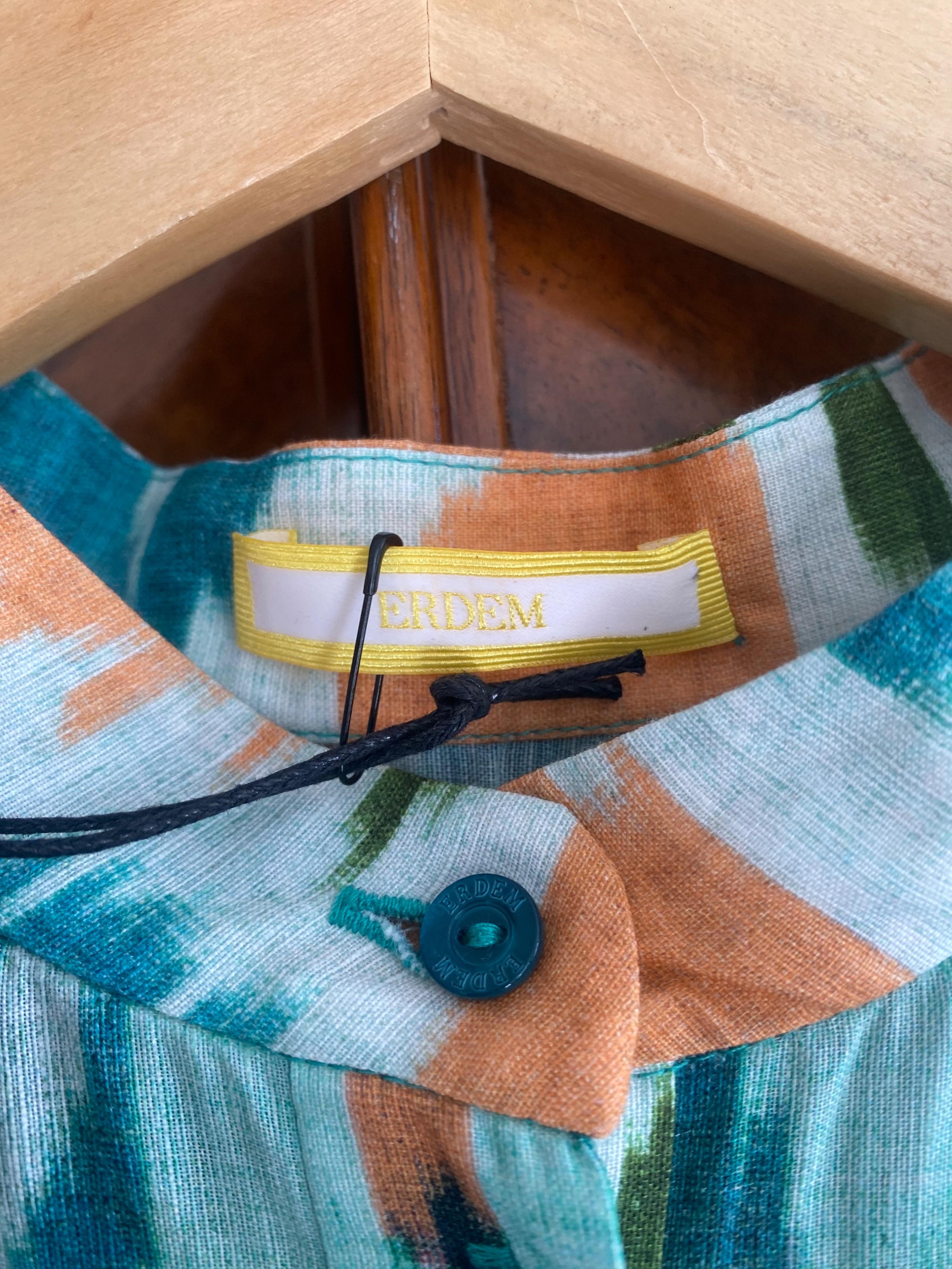 Erdem Ikat Print Linen Dress