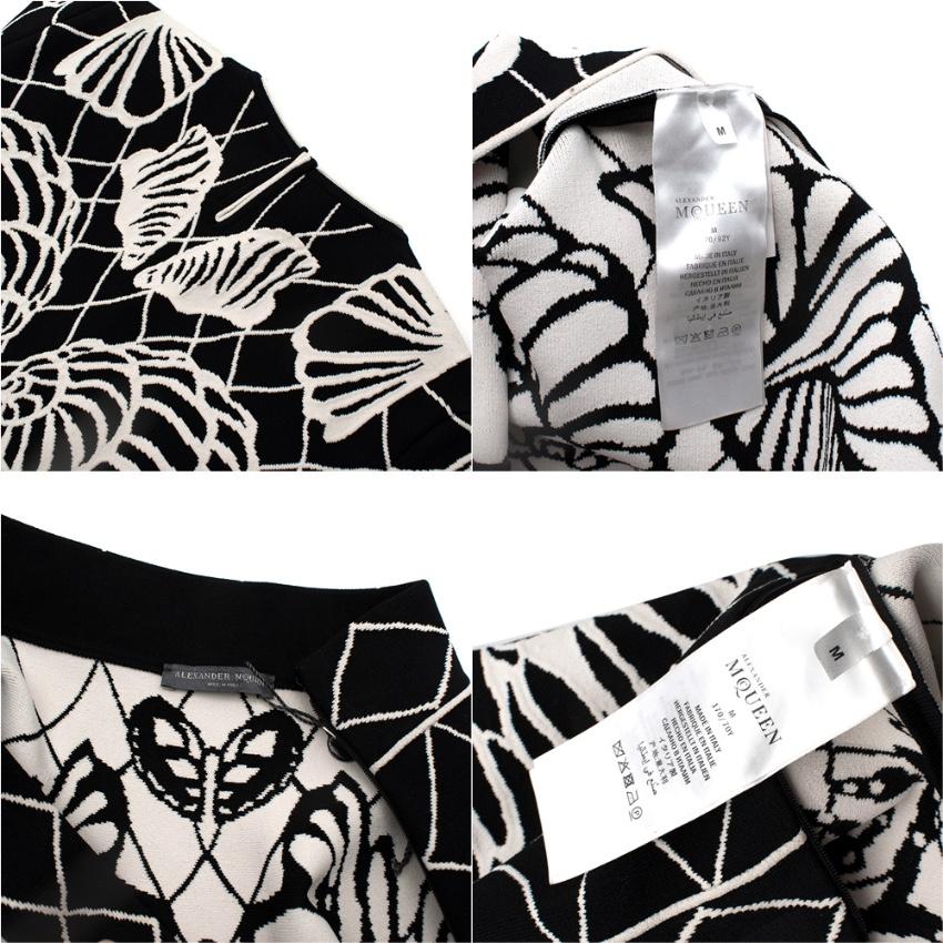 Alexander McQueen Black & White Shell Intarsia Knit Top & Skirt