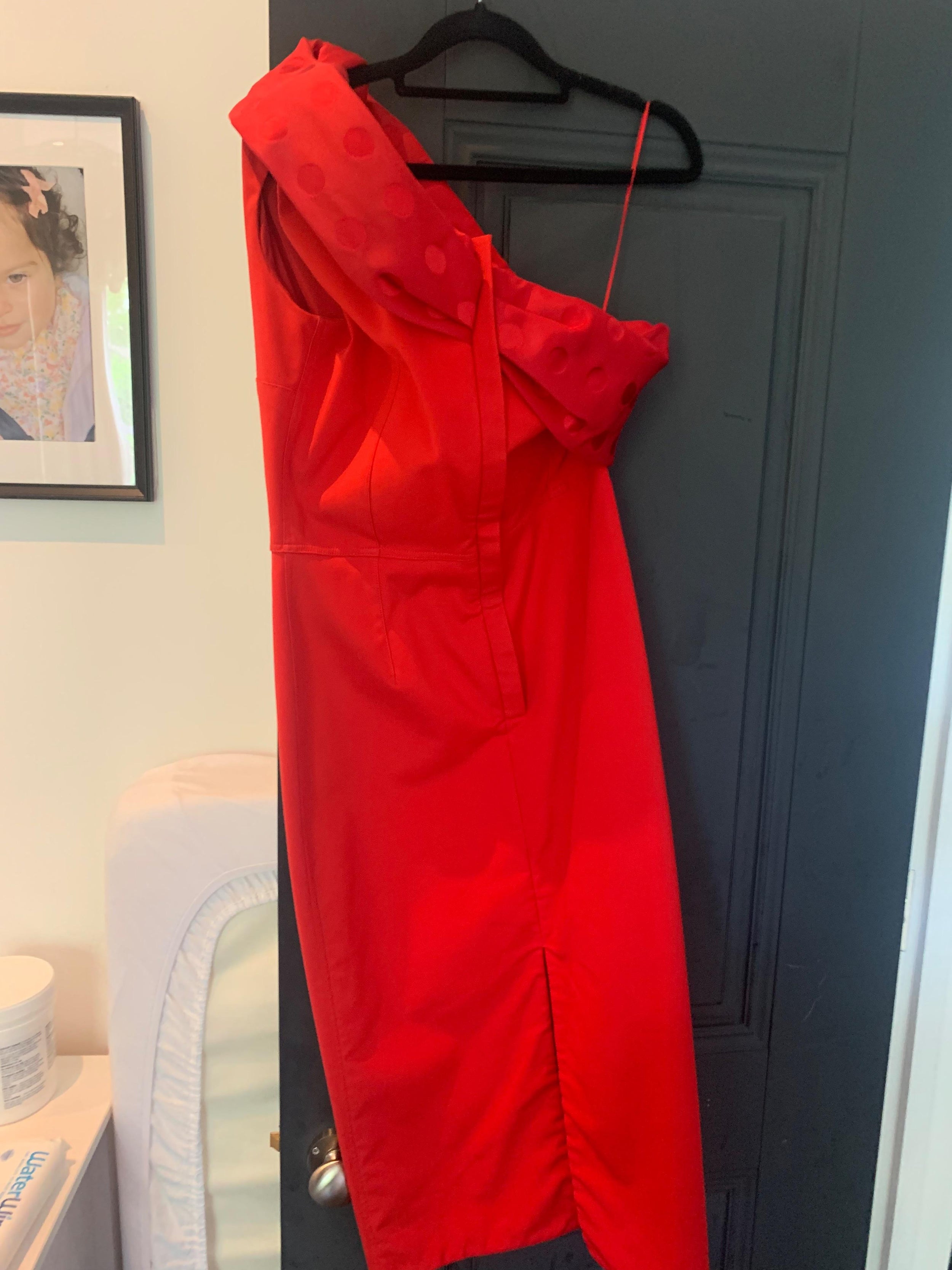 Orange silk one-shoulder Tasman dress