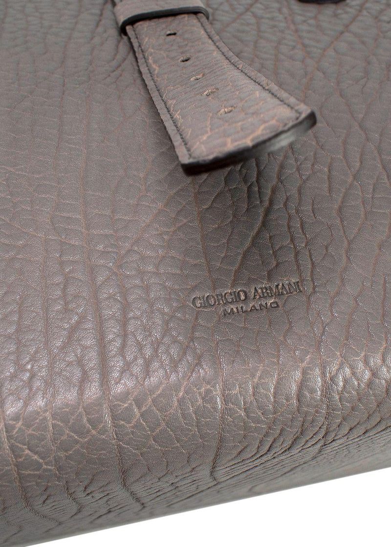 Giorgio Armani Azul Leather Open Storage Bag