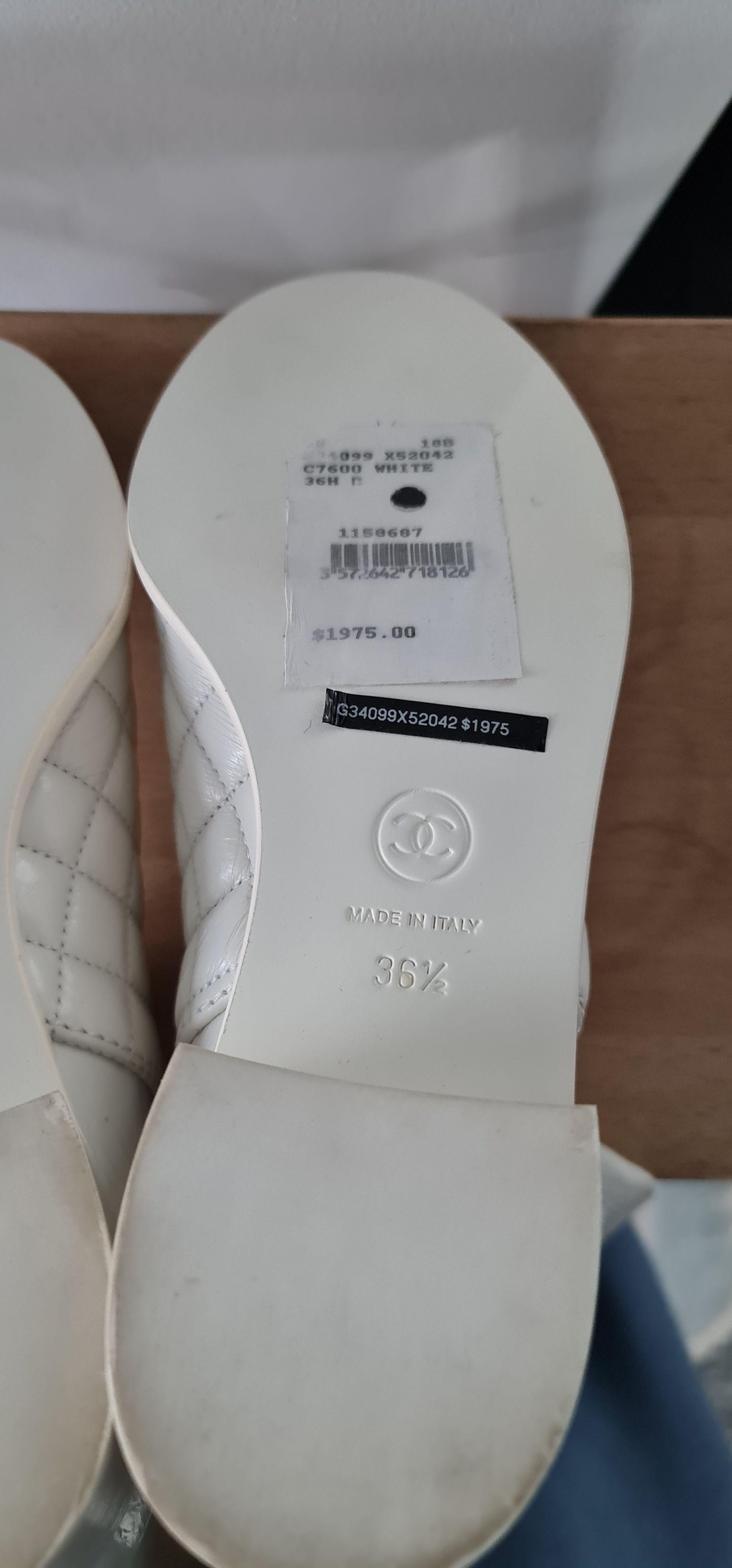 Chanel White Knee High Leather Boots