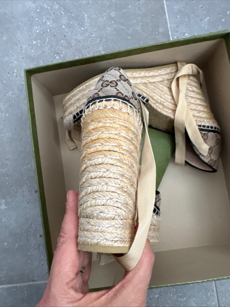 Gucci Beige GG Wedges