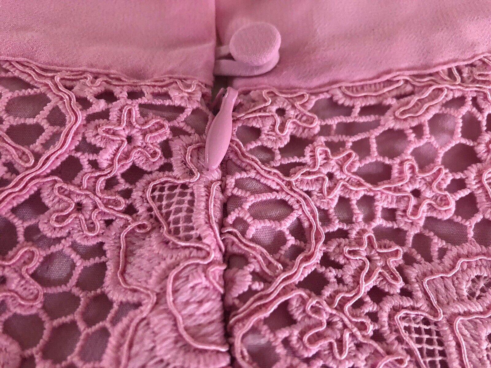 Self Portrait Pink Cord Lace Crossover Dress