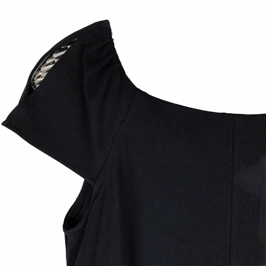 DVF little black boatneck pencil dress