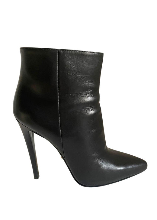 Prada Black Leather Ankle Boots