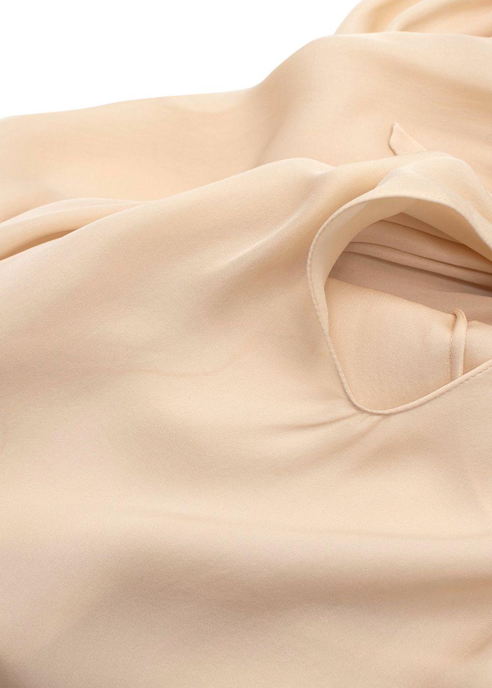 Lanvin Nude Drawstring Silk Blouse