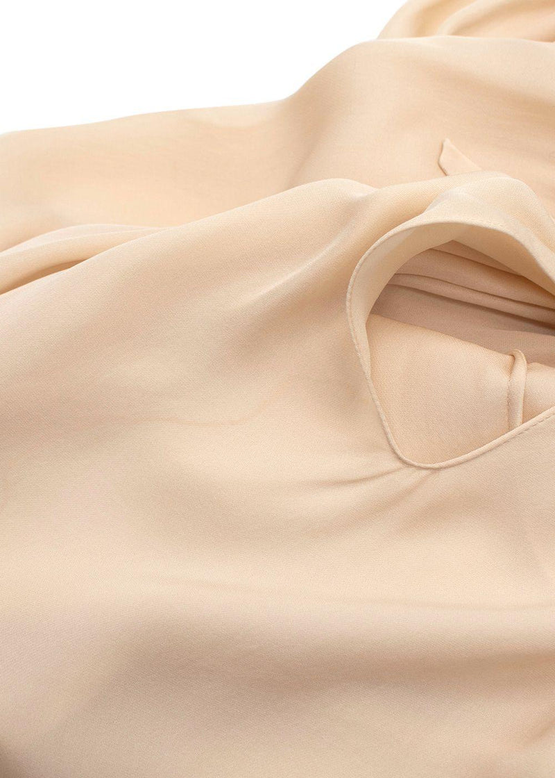 Lanvin Nude Drawstring Silk Blouse
